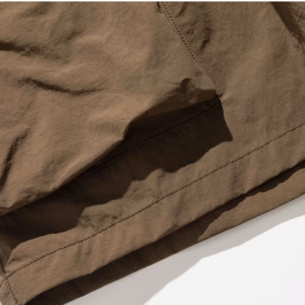Vintage Solid Drawstring Cargo Shorts
