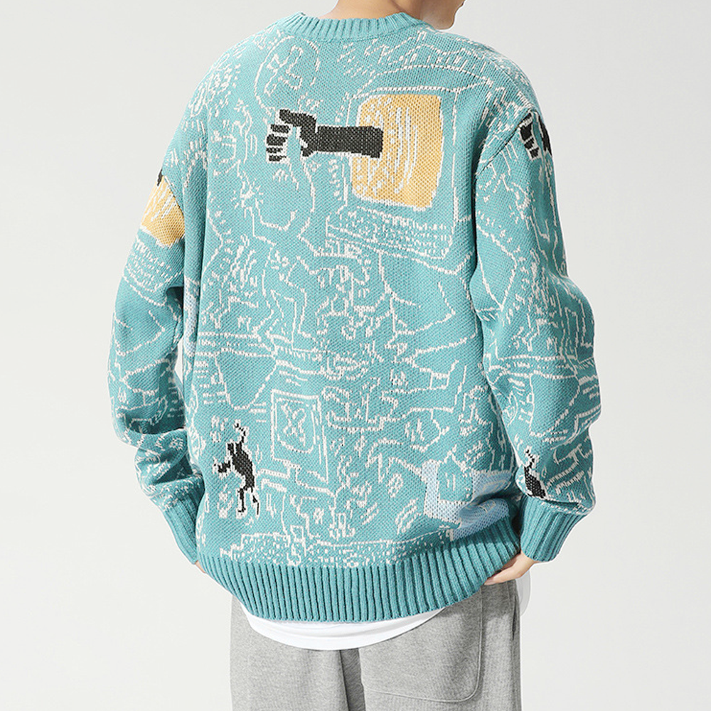 Daily Contrasting Color Design Sweater