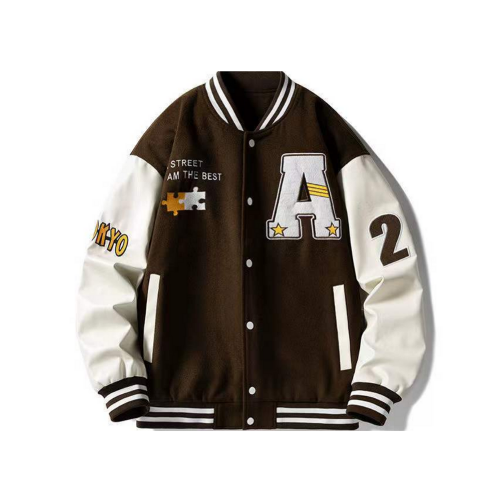 Vintage Letter Star Embroidery Varsity Jacket – AokLok (Kclot)