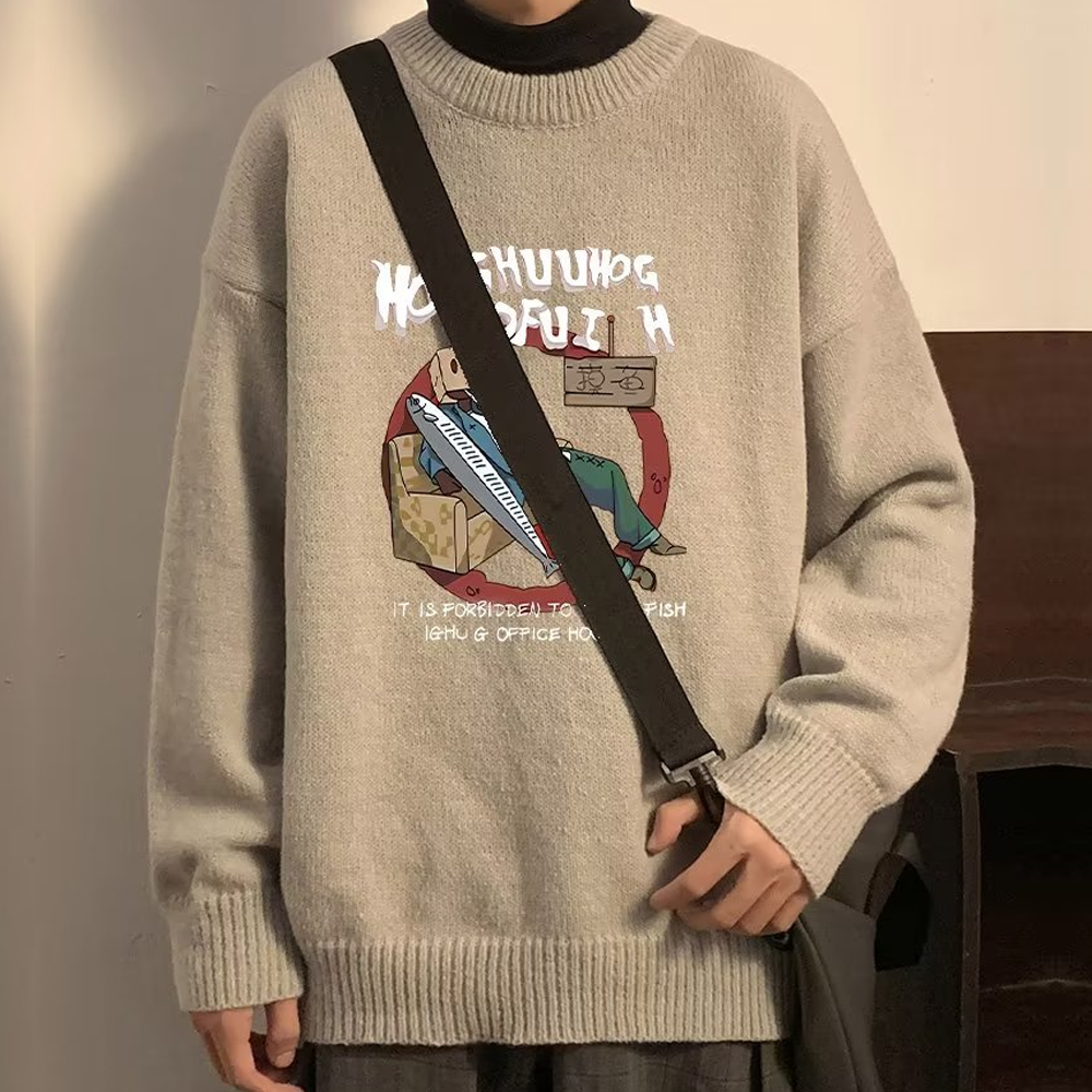 Japanese Thickened Printing Sweater