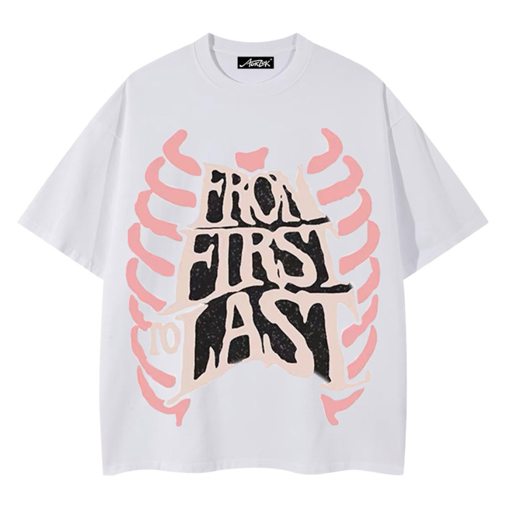 Creative Letter Skeleton Print T-shirt