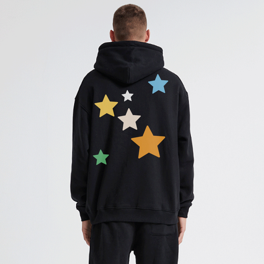 Colorful Stars Couple Cotton Hoodie