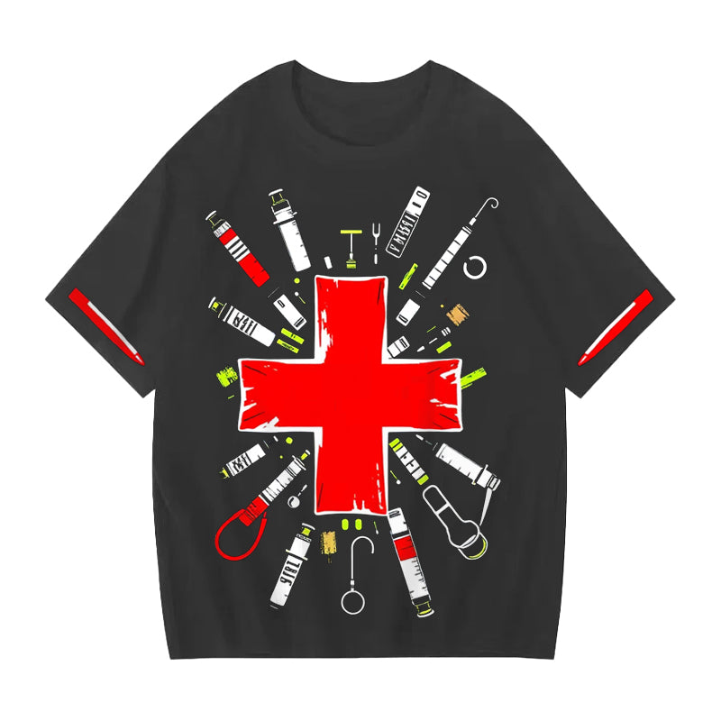 Art In War Red Cross Rescue T-Shirt