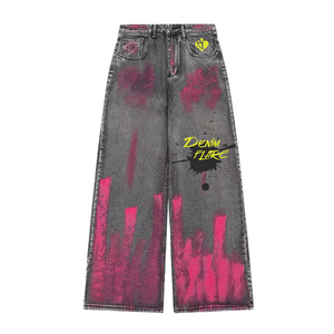 DF| Street Art Spray Painted Jeans