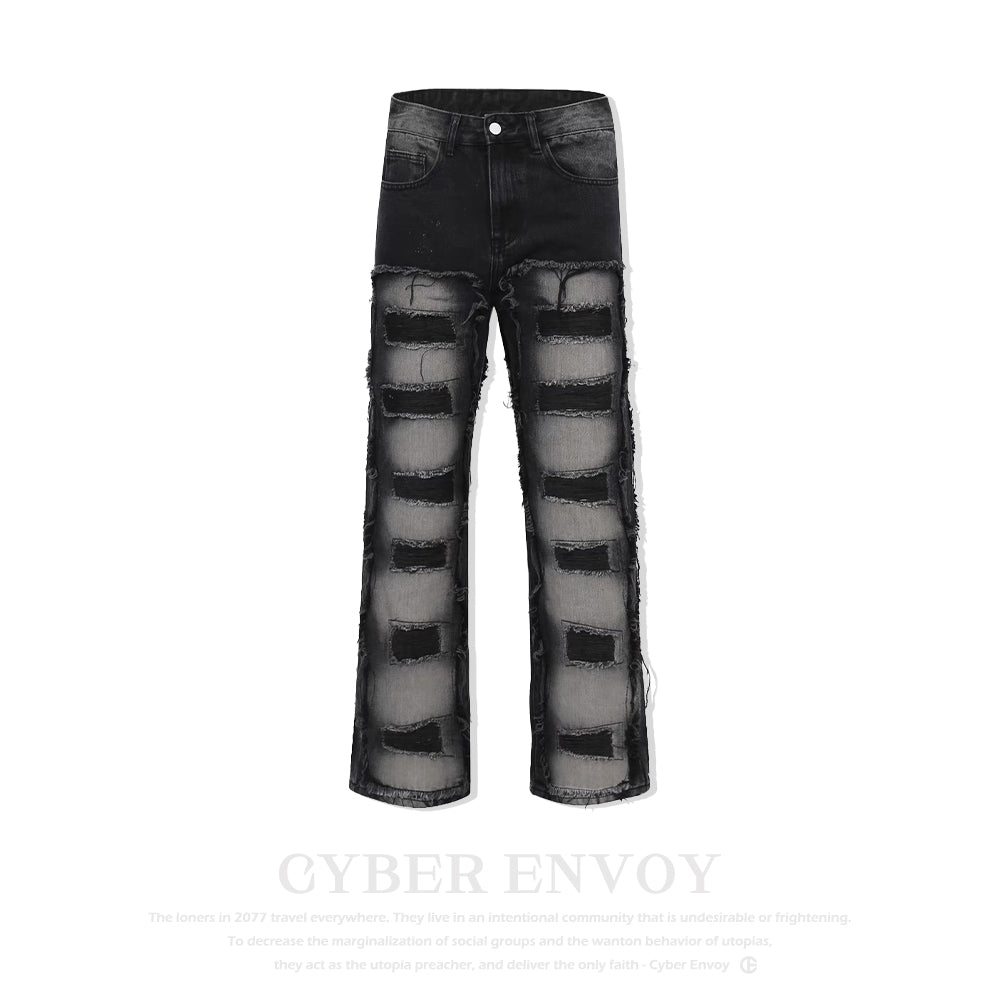 CE | American High Street Gradient Hole Jeans