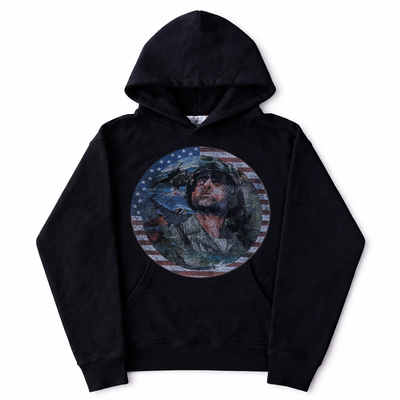 Vintage Soldier Graphic Hoodie – Washed Streetwear Pullover (Unisex)
