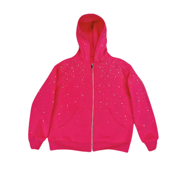 LoopStone Rhinestone Pink All Over Hoodie