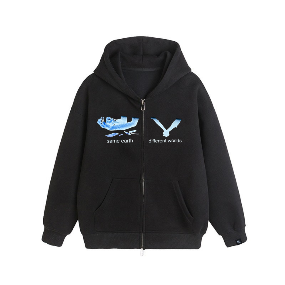 Unseen Echoes Same Earth, Different Worlds Hoodie