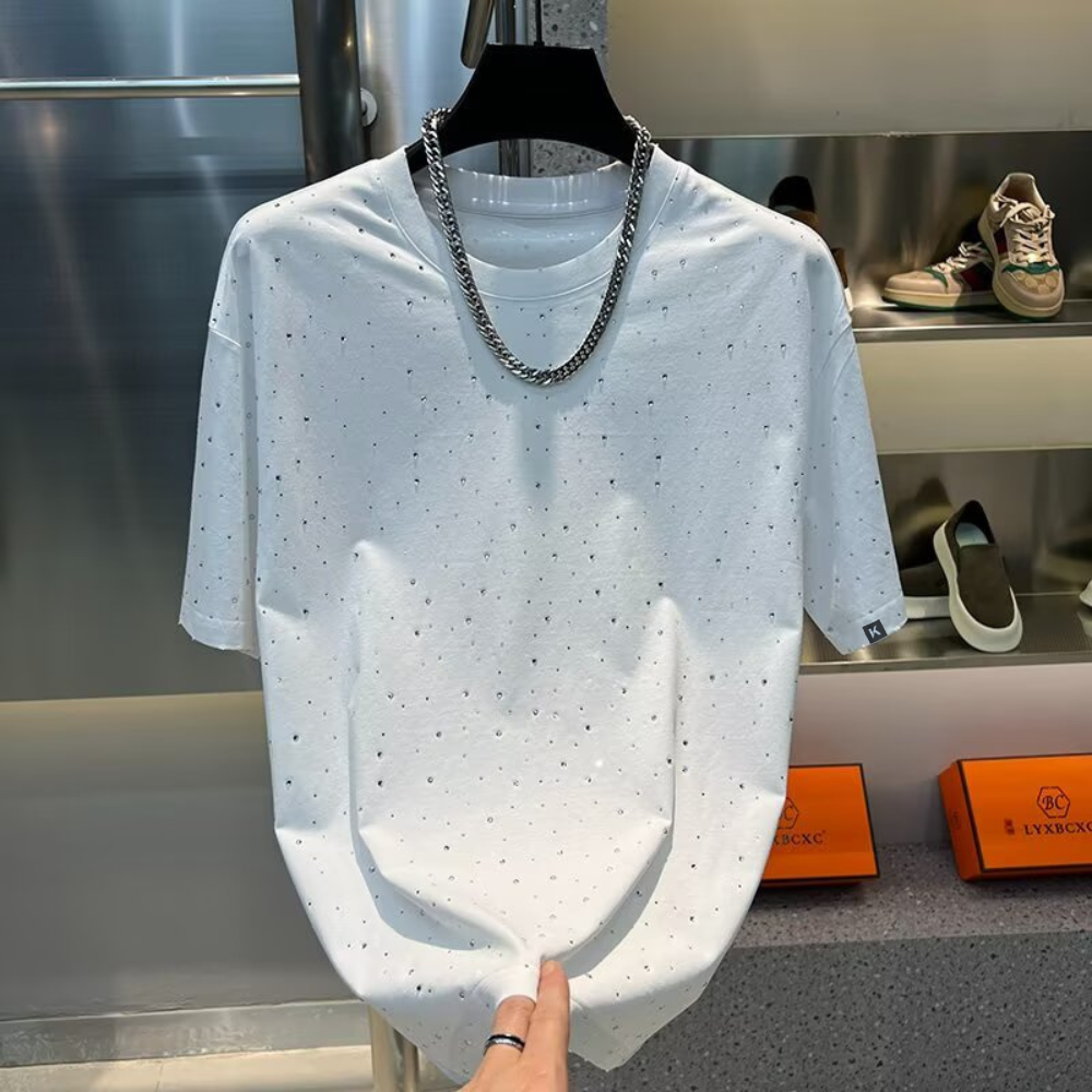 LoopStone Shine Bright in Magenta: Diamond-Studded Tee