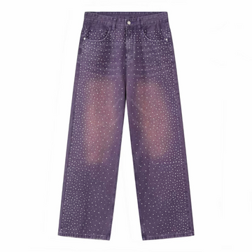 LoopStone Purple Pink Ice Drip Denim jeans