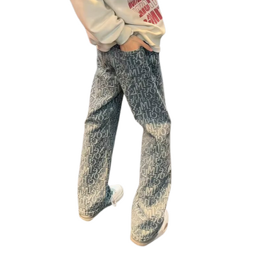 Unseen Echoes Typo Drift Denim Jeans