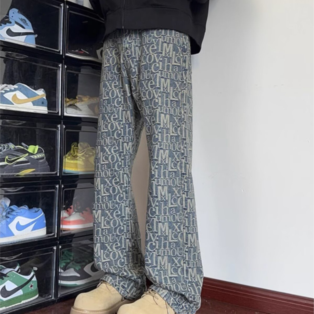 Unseen Echoes Typo Drift Denim Jeans