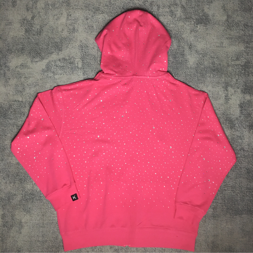 LoopStone Rhinestone Pink All Over Hoodie