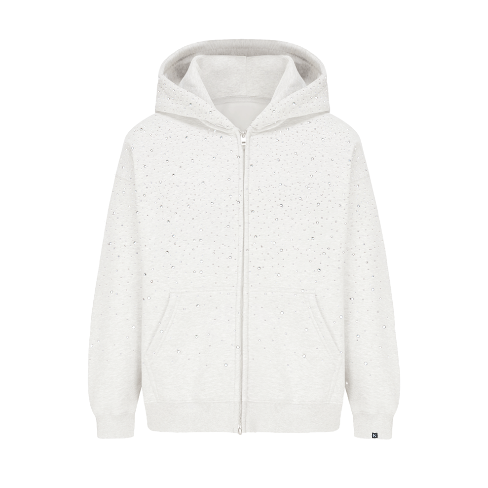 LoopStone Luxury® Rhinestone Zip Up Gentle Thug