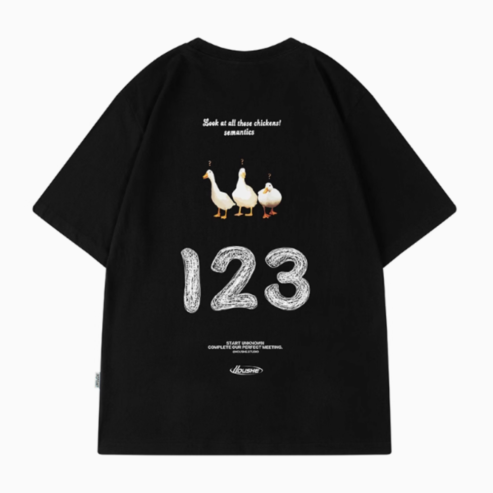 Street Philanthropist High Street Vintage Ins Short Sleeve Male Loose Trend Spoof Duck T-Shirt