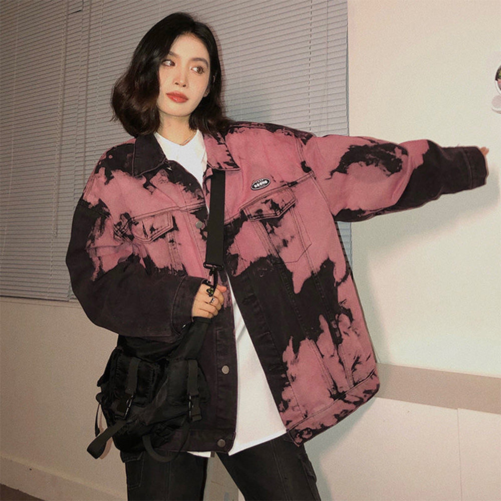 American Tie Dye Washed Denim Jacket