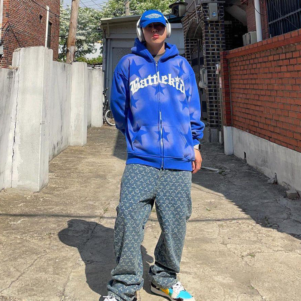 Punk Star Print Hoodie