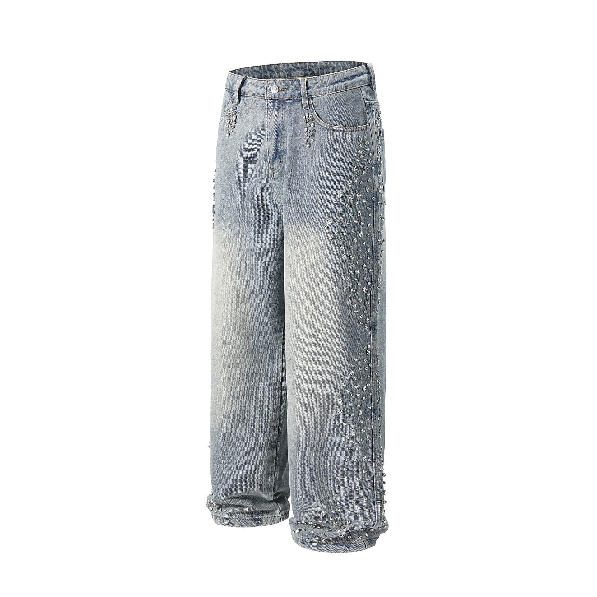 LoopStone Crystal Wash Wide-Leg Jeans