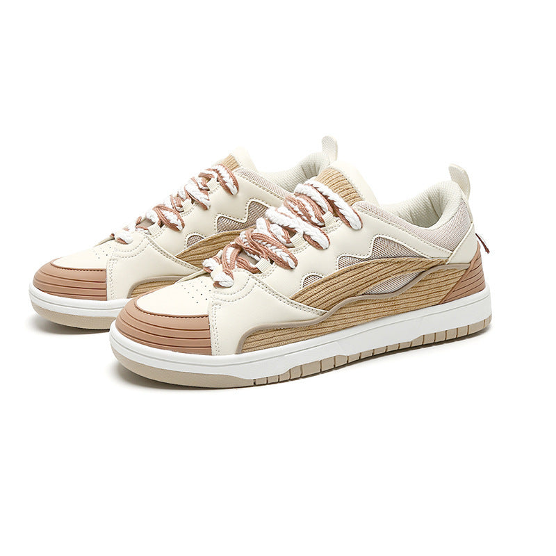 Vintage Corduroy Stitching Casual Shoes