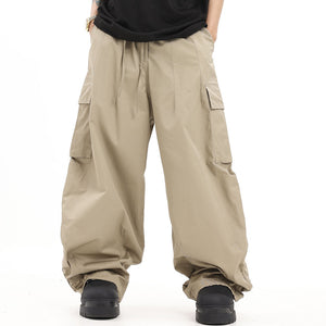 Japanese Solid Color Folded Cargo Pants