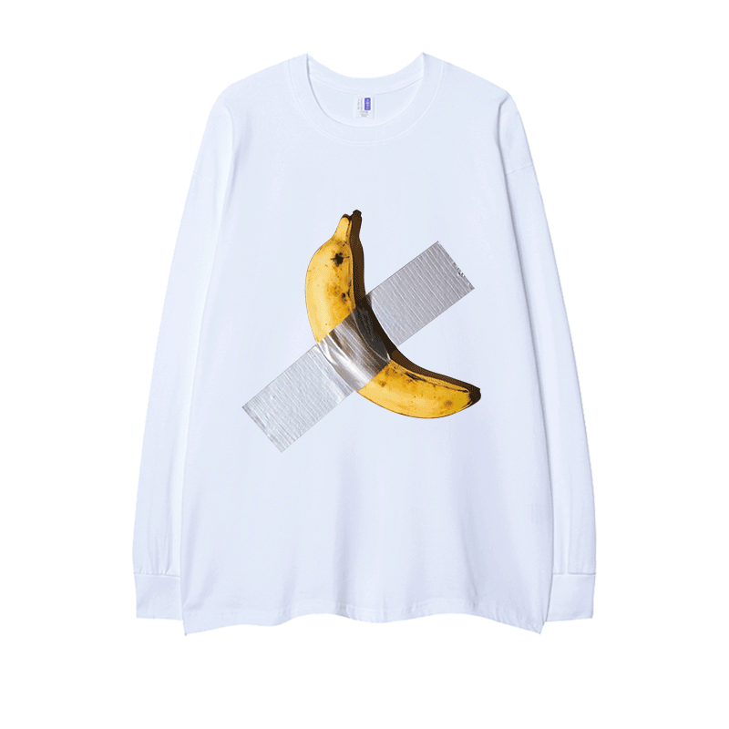 Street Philanthropist Artistic Banana Design Long Sleeve Shirt