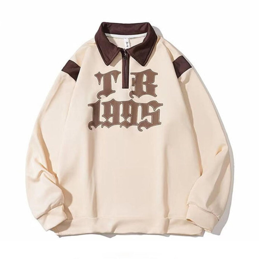 Japanese Three-Dimensional Printed Polo Sweatshirt