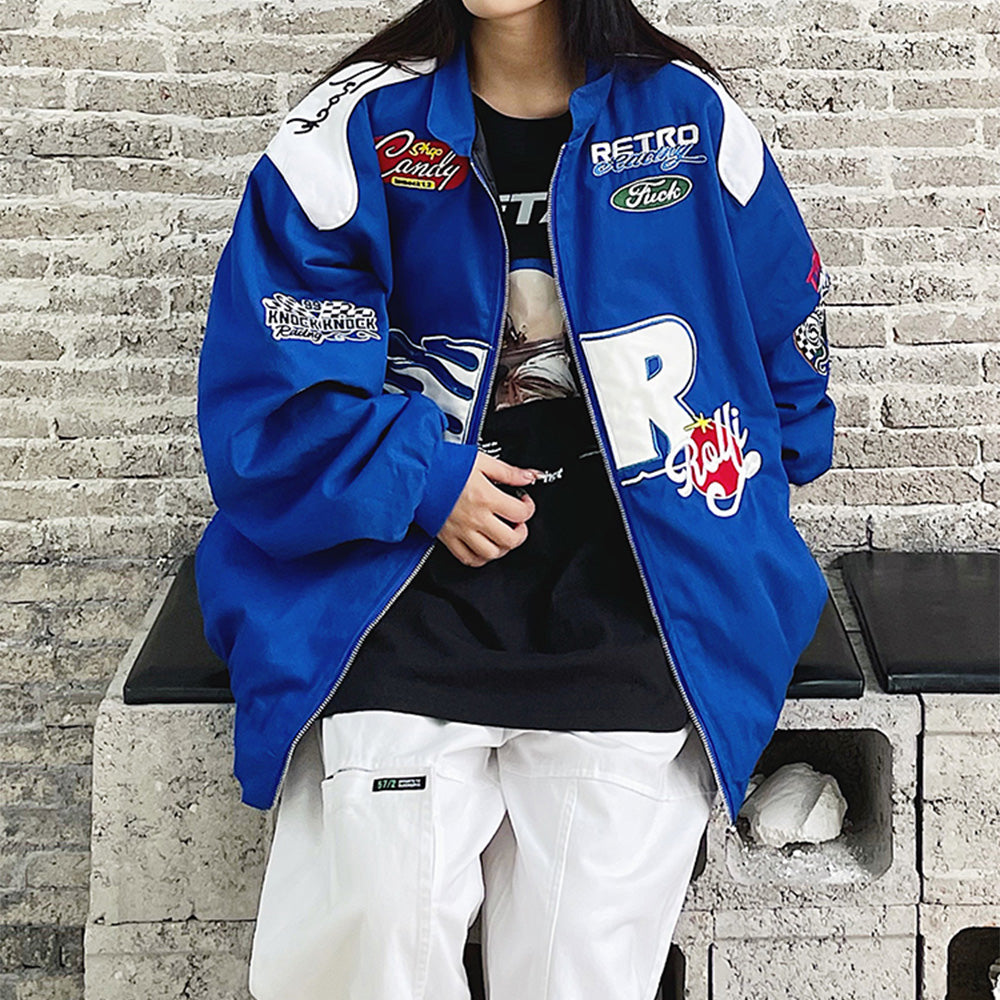 Hip Hop Flame Letter Jacket