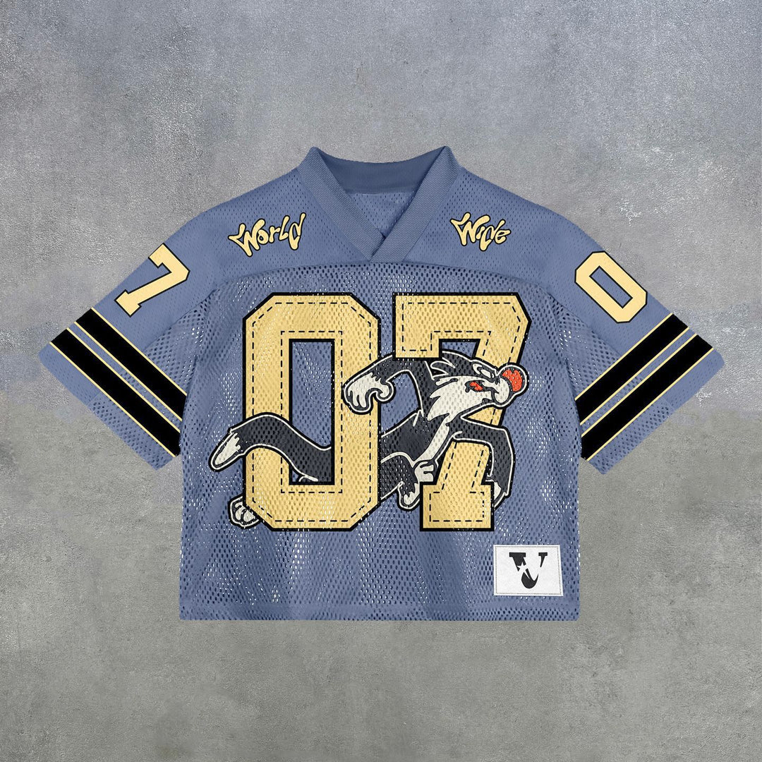 Evokyn Streetwear Vintage Mesh Jersey T-Shirt