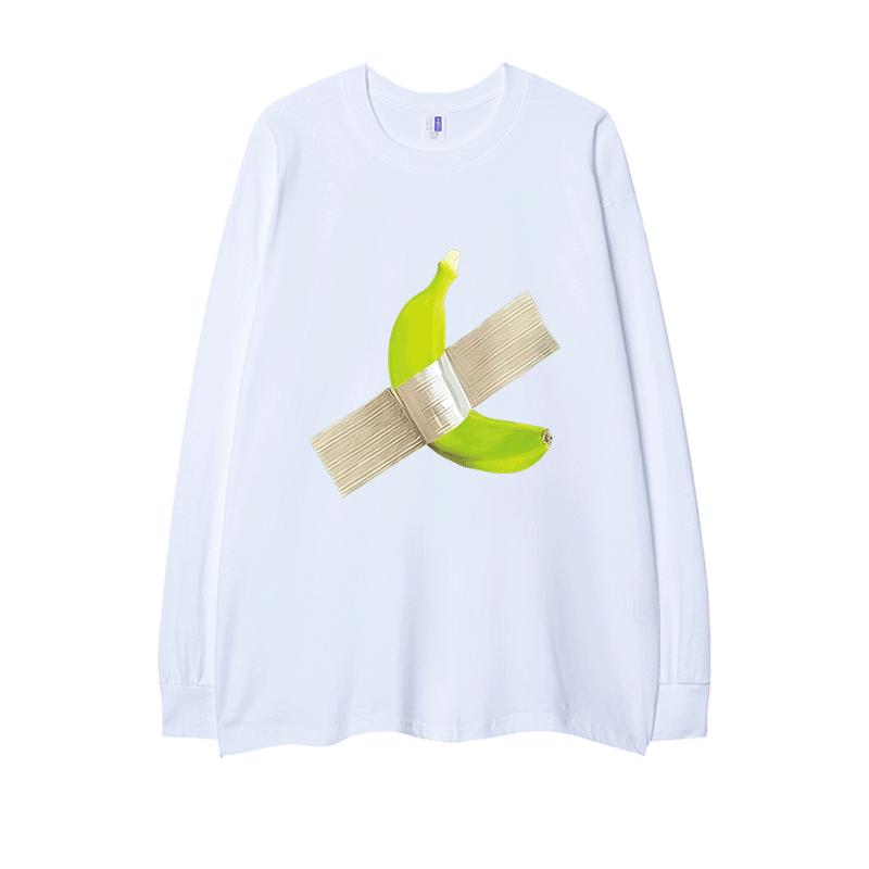 Street Philanthropist Artistic Banana Design Long Sleeve Shirt
