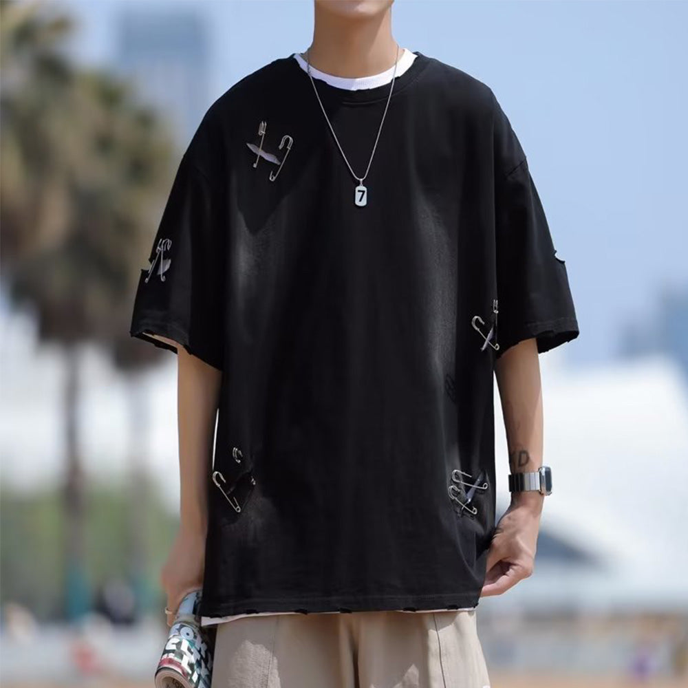 High Street Pin Distressed T-shirt