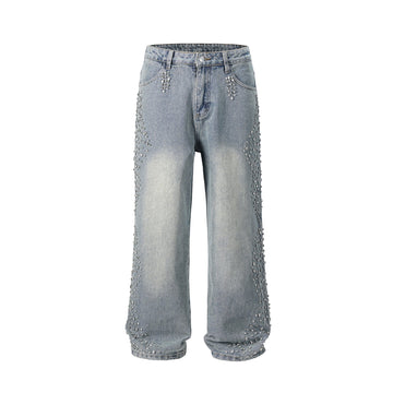 LoopStone Crystal Wash Wide-Leg Jeans
