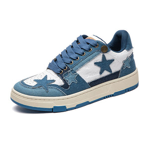 High Street Cowboy Star Patchwork Blue Sneakers