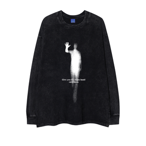 Street Philanthropist Lonely shadow Vintage Blurred Phantom Retro Street Long Sleeves Shirt