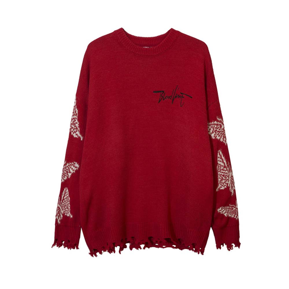 High Street Butterfly Letter Jacquard Sweater