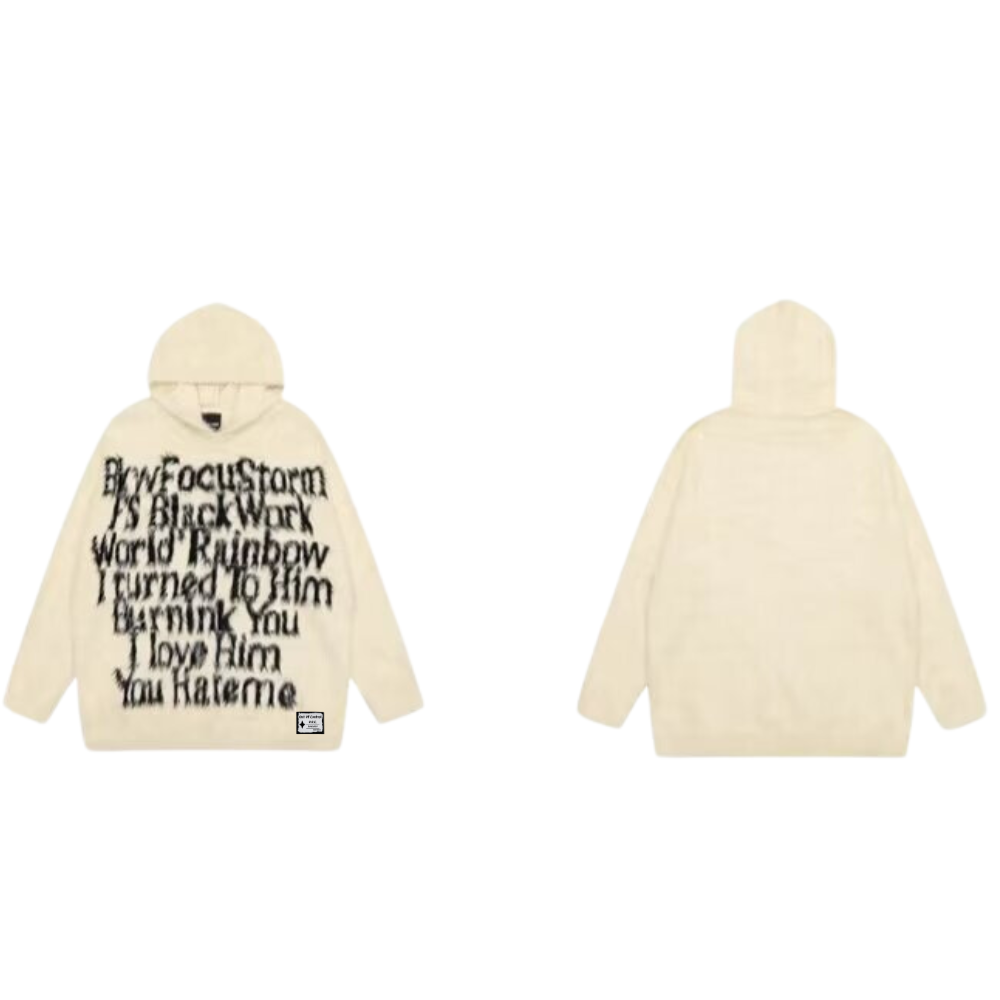 OOC' Vintage Jacquard Knit Hooded Sweater