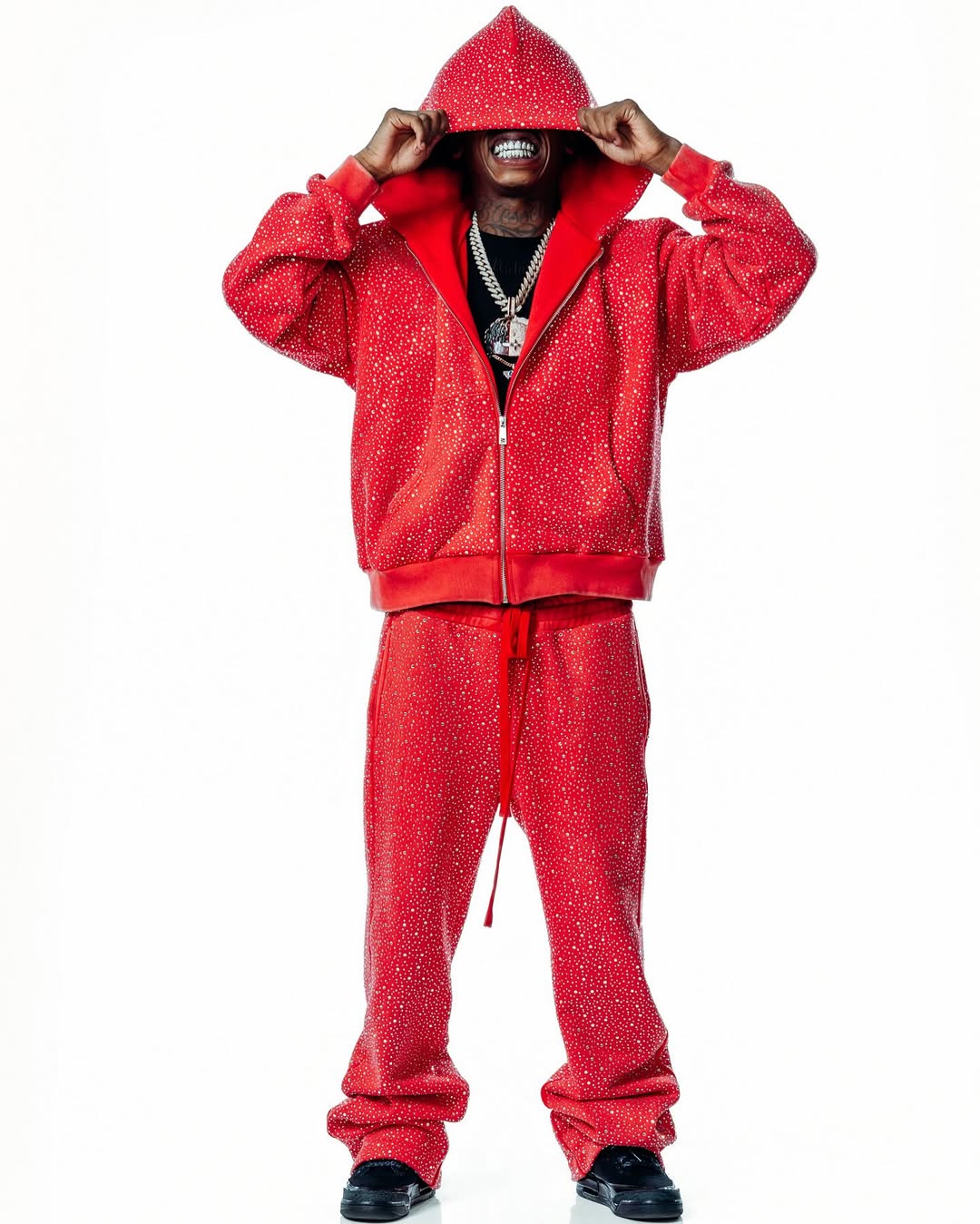 LoopStone Luxury® Hell-Level Handmade Diamond Zipper Hoodie