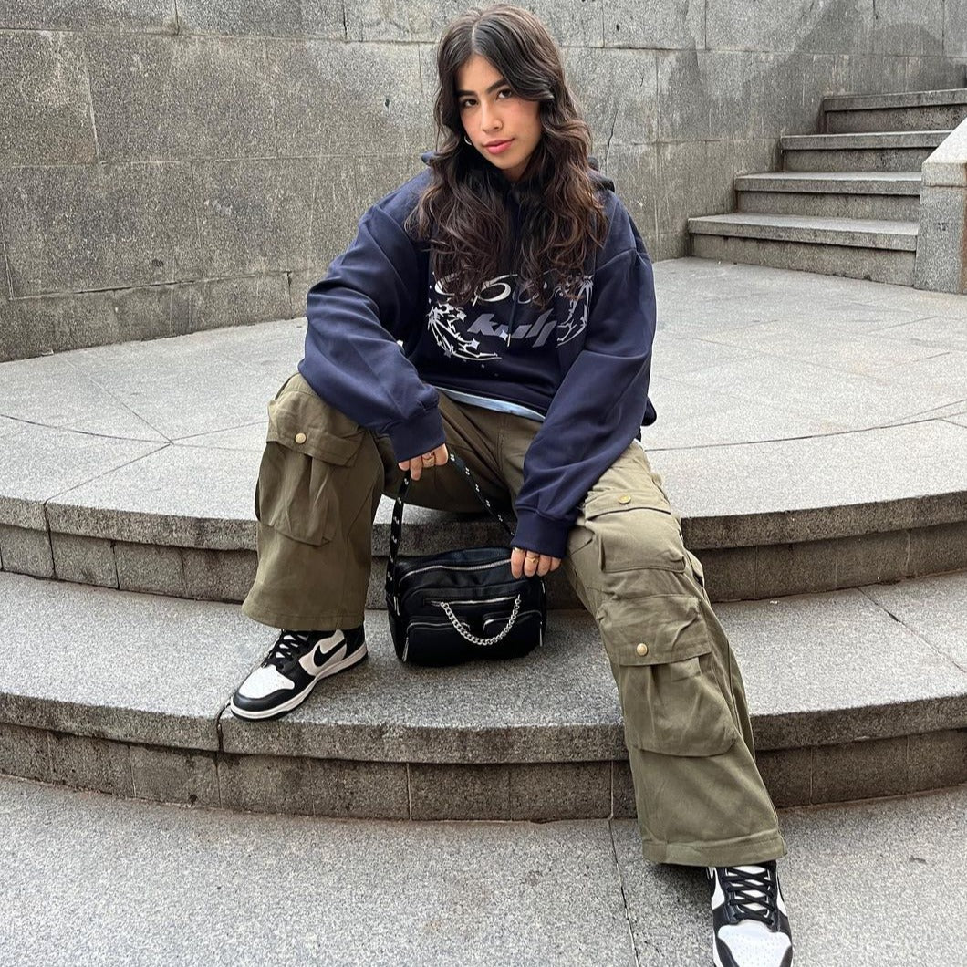 🔥American Street Multi Pocket Baggy Cargo Pants