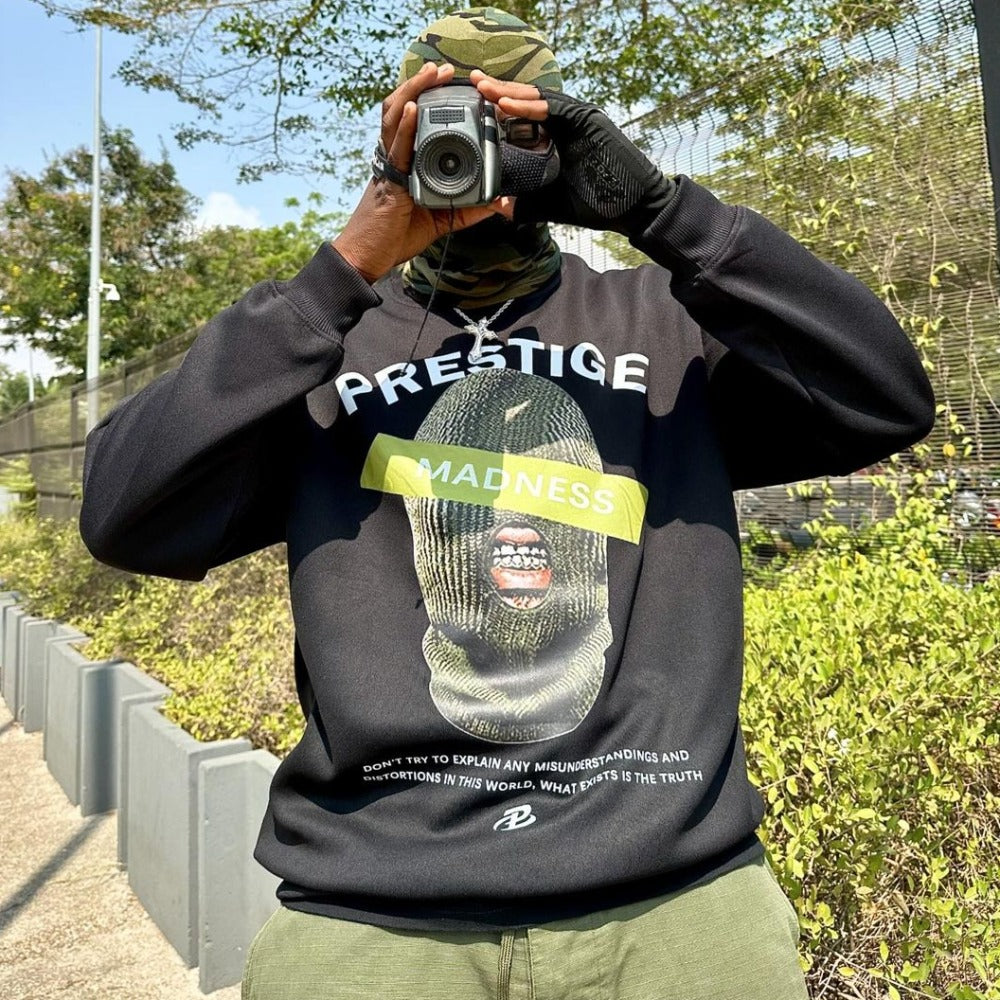 PM | Hip-hop High Street Mask Brand Sweatshirt