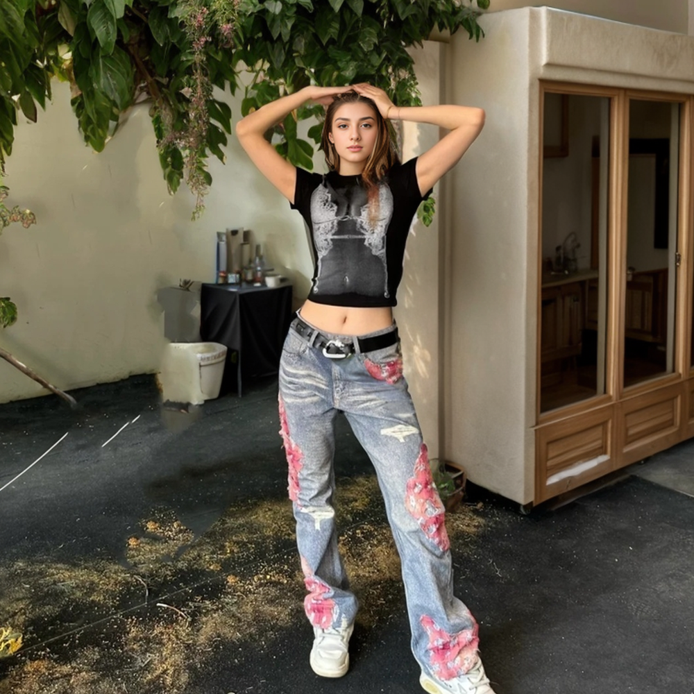 Street Sunset Patchwork Jeans