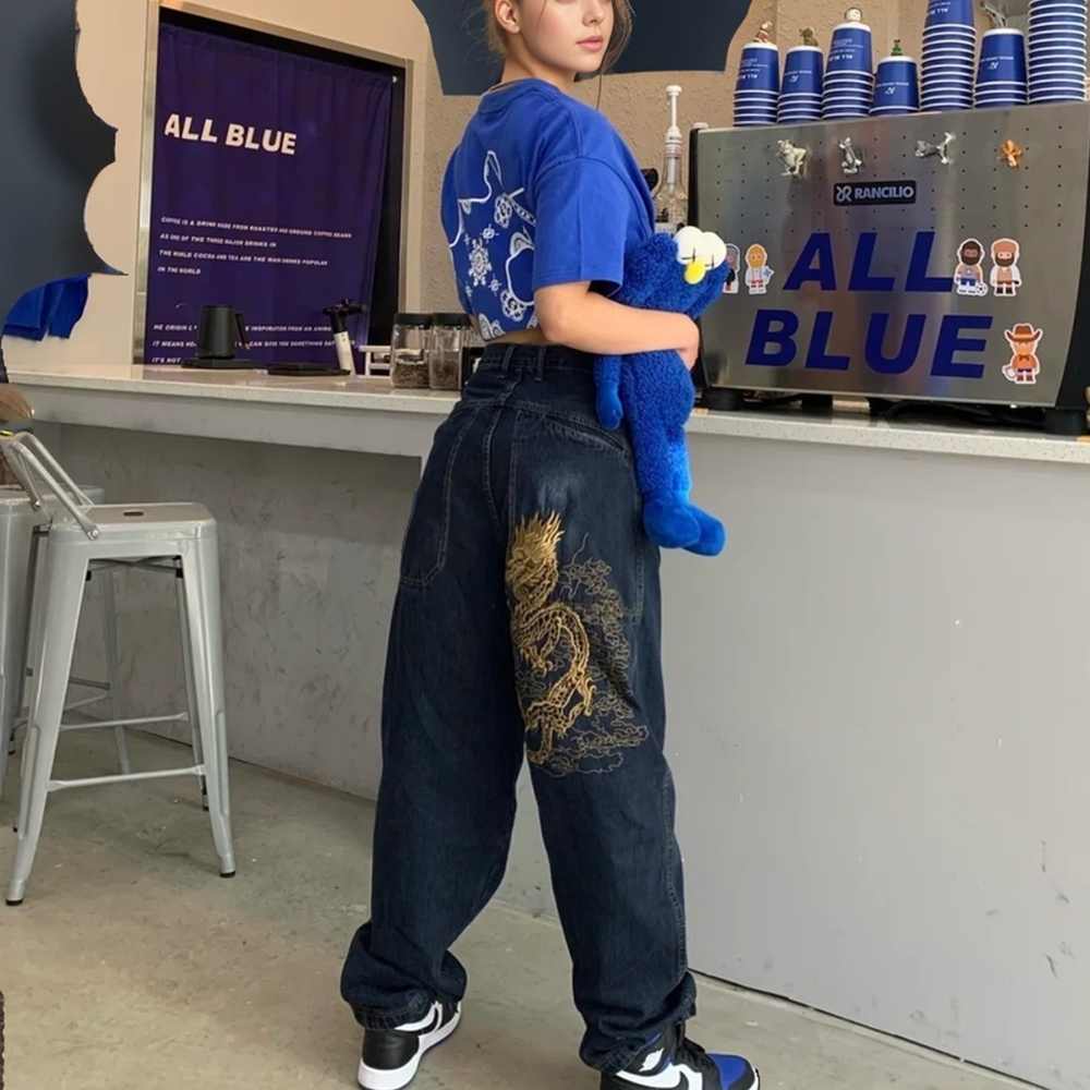 BAGGOUT Street Dragon Embroidered Jeans