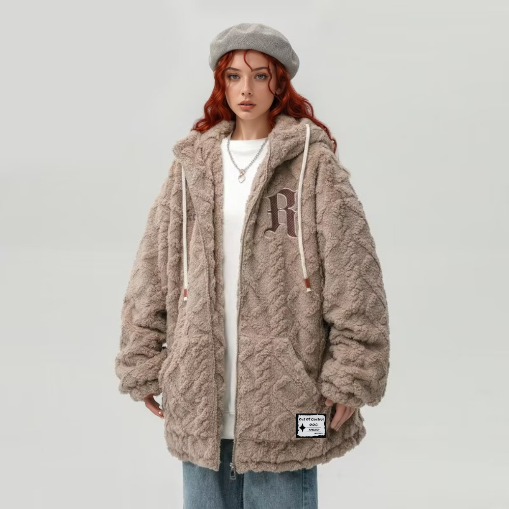 OOC' Vintage Embroidered Sherpa Hooded Coat