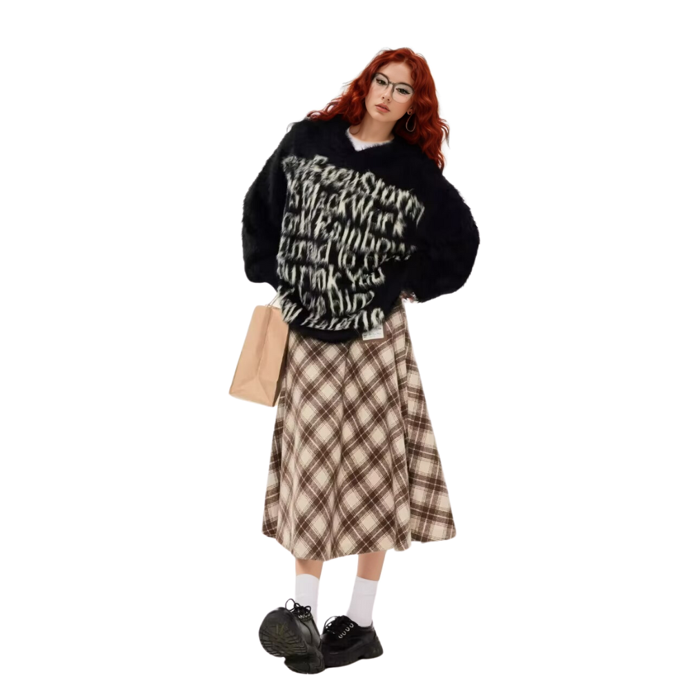 OOC' Vintage Jacquard Knit Hooded Sweater