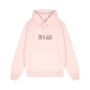 Evokyn Embroidered Cherry Blossom Patch Pink Hoodie
