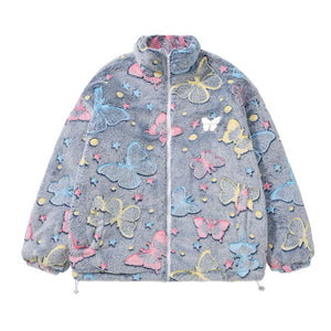 【NOW TREND】Butterfly Stars Sherpa Coat