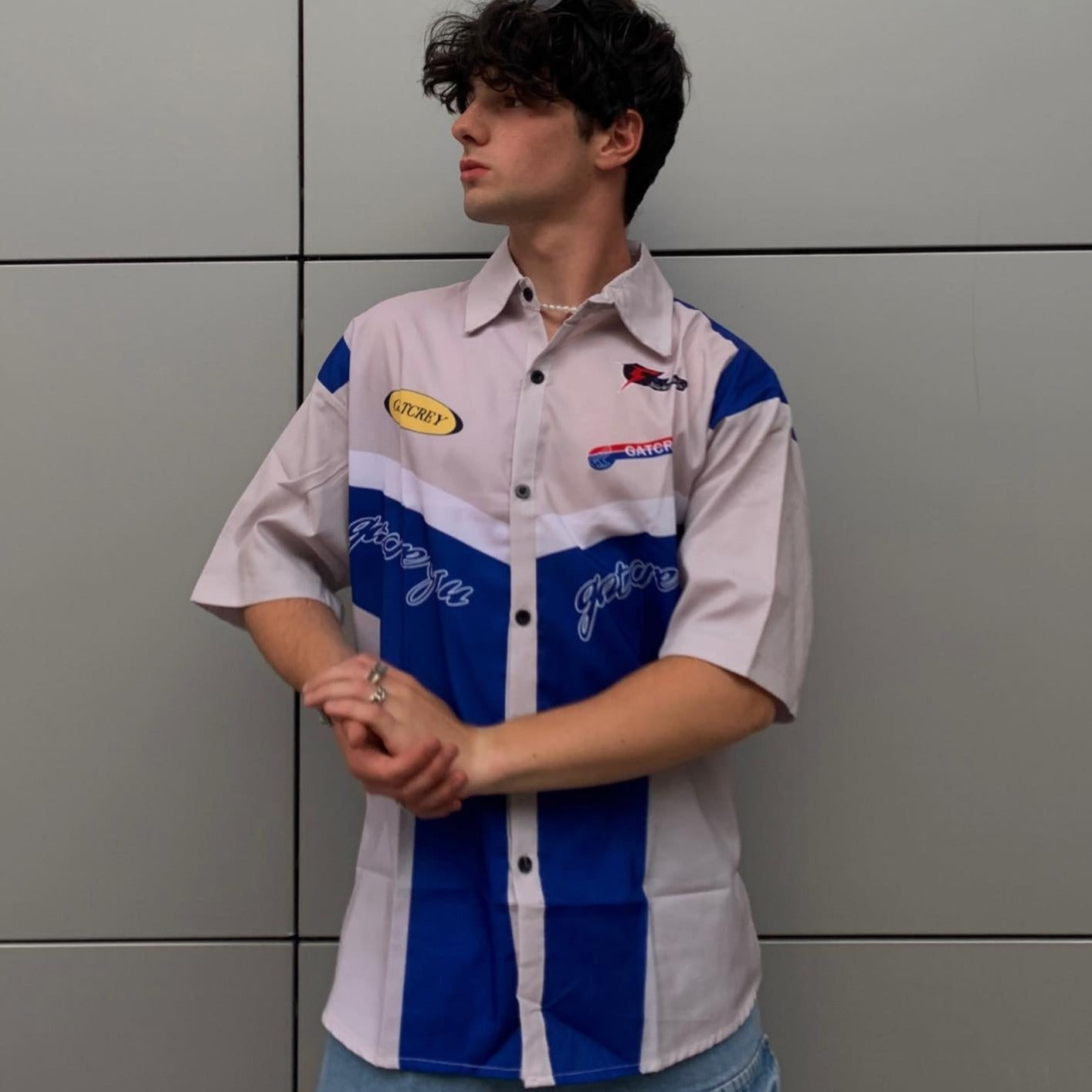 American Retro Street Racing Cotton Shirt