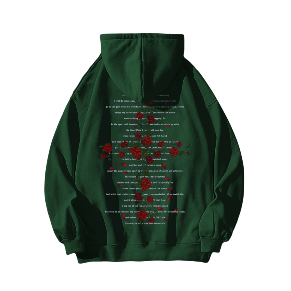Rose Cross Print Hoodie
