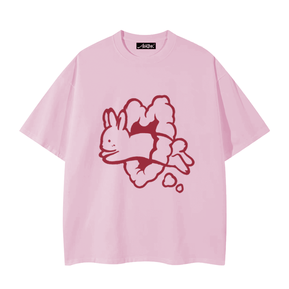 Cartoon Heart Bunny Couple T-shirt