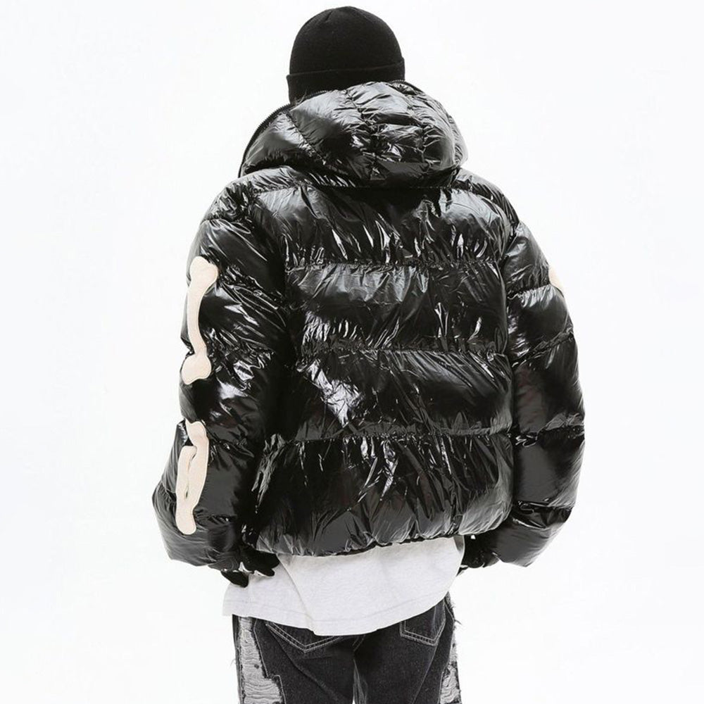 Dark Flocking Embroidery Skeleton Coat