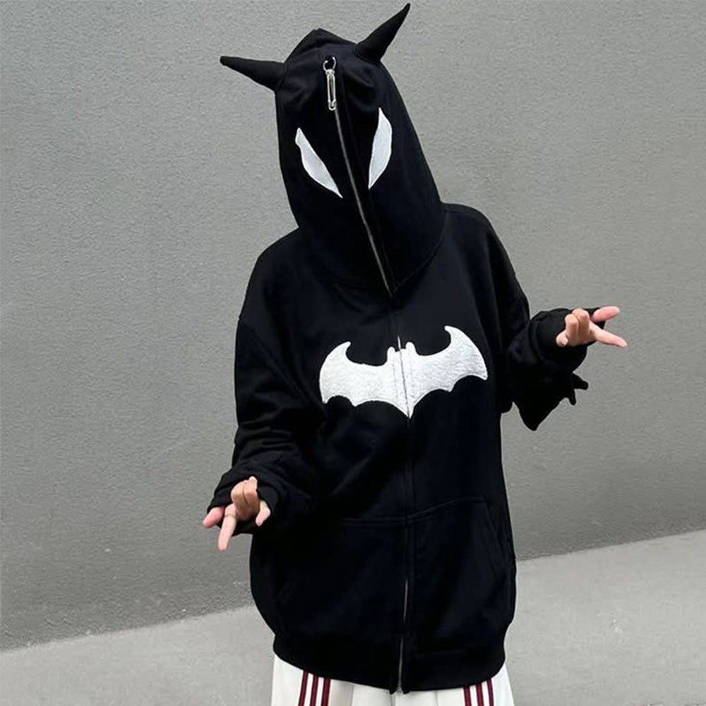 🔥Dark Goth Bat Embroidery Hoodie