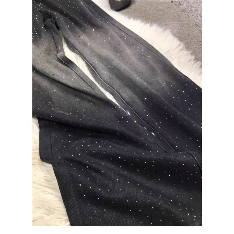 LoopStone Gradient Tie Dye Wash Wide-Leg Shining Stars Jeans